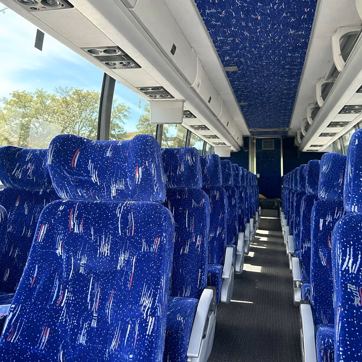 56 passenger charter bus inside